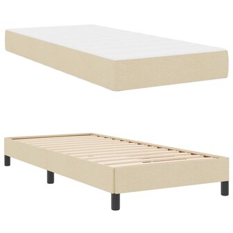 Boxspringbed met matras Cr&egrave;me 90 x 190 cm Stof 5
