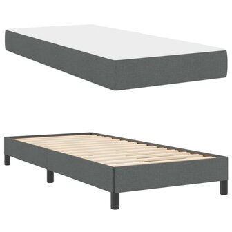 Boxspringbed met matras Donkergrijs 90 x 200 cm Stof 5