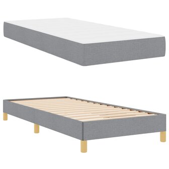Boxspringbed met matras Lichtgrijs 90 x 190 cm Stof 6