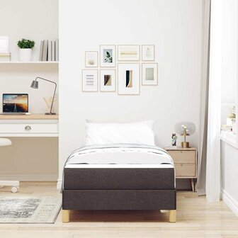 Boxspringbed met matras Donkerbruin 90 x 200 cm Stof 3