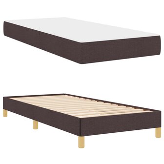 Boxspringbed met matras Donkerbruin 90 x 200 cm Stof 5