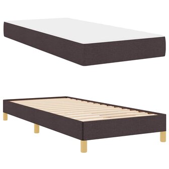 Boxspringbed met matras Donkerbruin 90 x 200 cm Stof 6