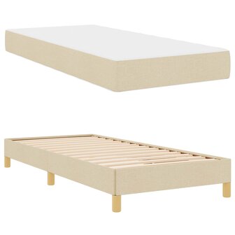 Boxspringbed met matras Cr&egrave;me 90 x 200 cm Stof 5