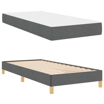 Boxspringbed met matras Donkergrijs 100 x 200 cm Stof 6
