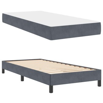 Boxspringbed met matras Donkergrijs 80 x 200 cm Stof 5