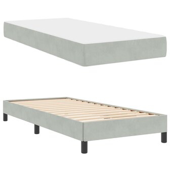 Boxspringbed met matras Lichtgrijs 90 x 190 cm Stof 5