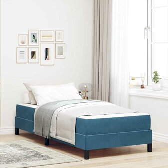 Boxspringbed met matras Donkerblauw 90 x 190 cm Stof 1