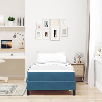 Boxspringbed met matras Donkerblauw 90 x 200 cm Stof 4
