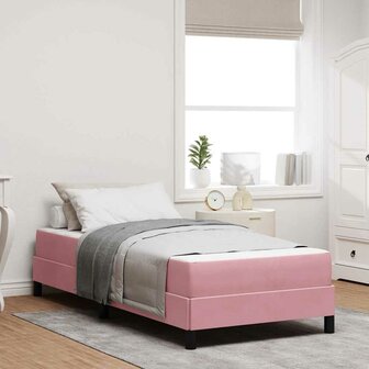 Boxspringbed met matras Roze 100 x 200 cm Stof 1