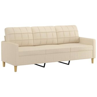Driezitsbank 180 cm stof cr&egrave;mekleurig 2