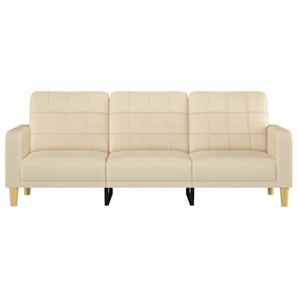 Driezitsbank 180 cm stof cr&egrave;mekleurig 3