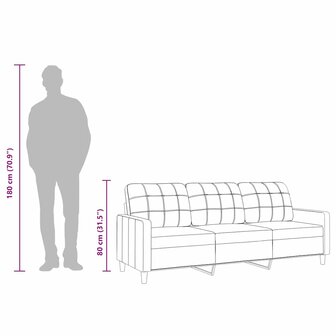 Driezitsbank 180 cm stof cr&egrave;mekleurig 9