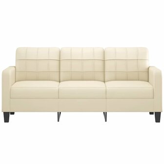 Driezitsbank 180 cm kunstleer cr&egrave;mekleurig 3
