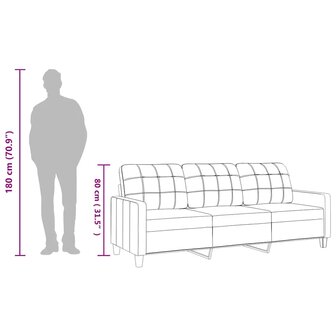 Driezitsbank 180 cm kunstleer cr&egrave;mekleurig 9