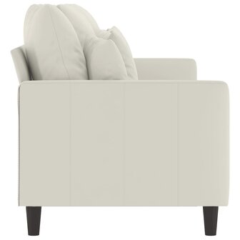 Driezitsbank 180 cm fluweel cr&egrave;mekleurig 4