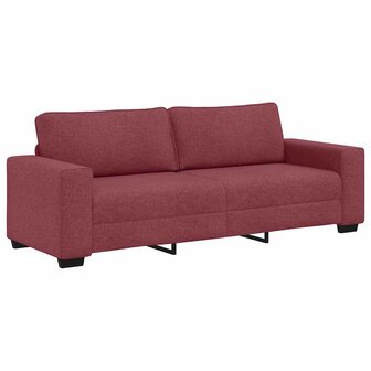 3-zitsbank wijnrood 220x77x82 cm stof 2