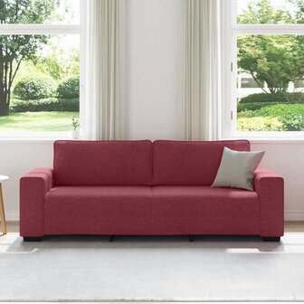 3-zitsbank wijnrood 220x77x82 cm stof 3