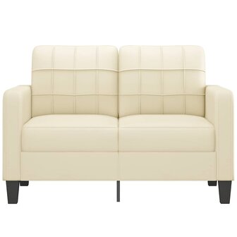 Tweezitsbank 120 cm kunstleer cr&egrave;mekleurig 3