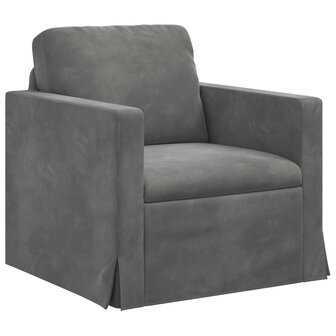 Bankstel 2 pcs Donkergrijs 138 x 78 x 80 cm Fluweel 4