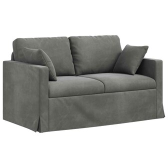 Bankstel 2 pcs Donkergrijs 138 x 78 x 80 cm Fluweel 5