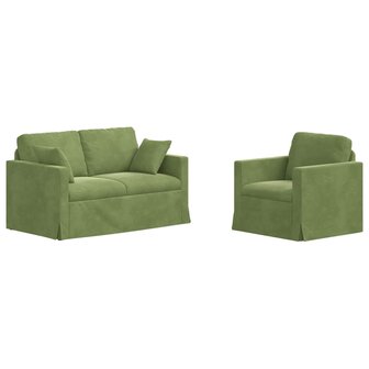 Bankstel 2 pcs Lichtgroen 138 x 78 x 80 cm Fluweel 2
