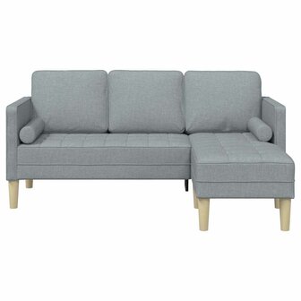 Bankstel met kussen Lichtgrijs Polyester 4