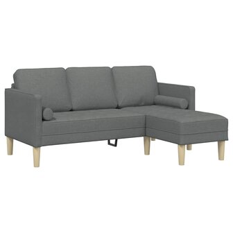 Bankstel met kussen Donkergrijs Polyester 2