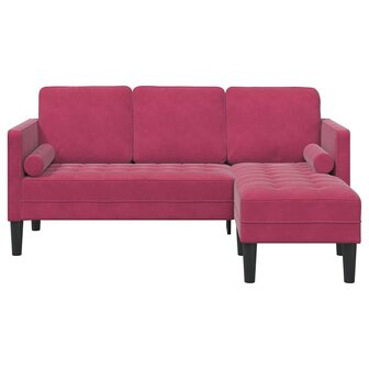 Bankstel met kussen Wijnrood Polyester 4