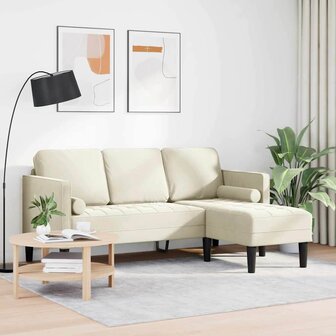 Bankstel met kussen Cr&egrave;me Polyester 3