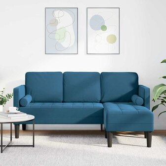 Bankstel met kussen Blauw Polyester 1