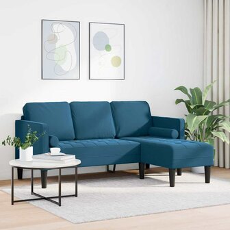 Bankstel met kussen Blauw Polyester 3