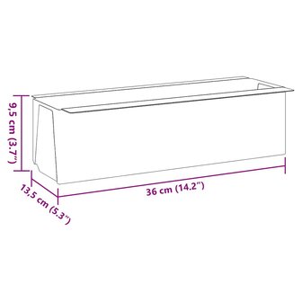 Bloembakken voor europallets 12 st 36x13,5x9,5 cm PP grijs 8