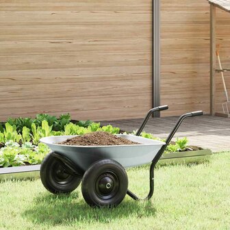 Kruiwagen Zilver en Zwart 124 x 73 x 65 cm Staal 1