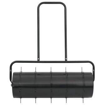 Gazonroller trekbaar met beluchtingsklemmen 63 L ijzer en staal zwart 2