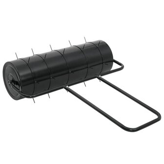 Gazonroller trekbaar met beluchtingsklemmen 63 L ijzer en staal zwart 5