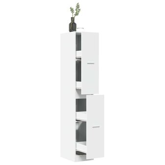 Apothekerskast Wit 30x41x174,5 cm Bewerkt Hout 1