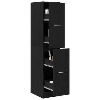Apothekerskast Zwart Eiken 30x41x144,5 cm Bewerkt Hout 5