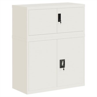 Archiefkast 90x40x110 cm staal wit 2