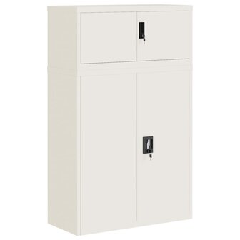 Archiefkast 90x40x145 cm staal wit 2