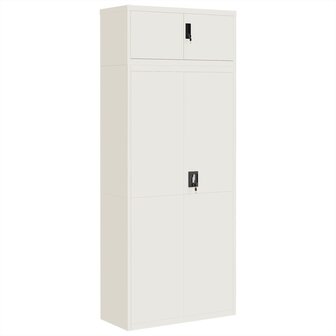 Archiefkast 90x40x220 cm staal wit 2