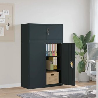 Archiefkast 90x40x145 cm staal antracietkleurig 1