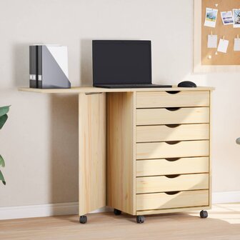 Rolkast met Bureau MOSS Heldere Vernis 105,5 x 39 x 74,5 cm 1