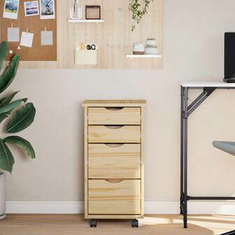 Rolkast met Bureau MOSS Heldere Vernis 34 x 39 x 65,5 cm 3