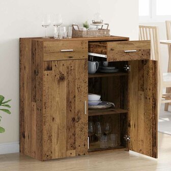 Opbergkast met lade Oud hout 80 x 42,5 x 93,5 cm Bewerkt hout 4