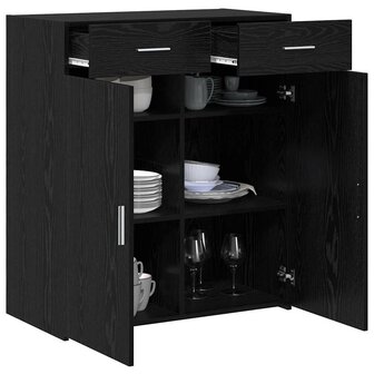 Opbergkast Zwart eiken 80 x 42,5 x 93,5 cm Bewerkt hout 3