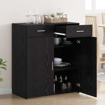 Opbergkast Zwart eiken 80 x 42,5 x 93,5 cm Bewerkt hout 4