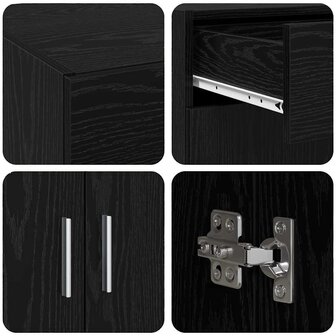 Opbergkast Zwart eiken 80 x 42,5 x 93,5 cm Bewerkt hout 9