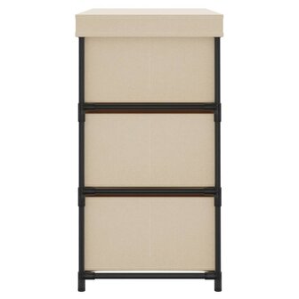 Opbergkast met 6 lades 55x29x55 cm staal cr&egrave;mekleurig 4