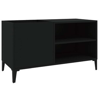 Platenkast 84,5x38x48 cm bewerkt hout zwart 2