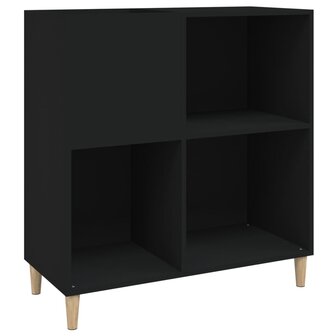 Platenkast 84,5x38x89 cm bewerkt hout zwart 2
